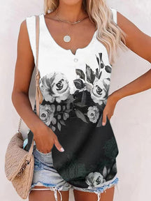 2024 New Printed Loose Casual Open Tank Top