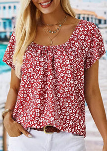 2024 Summer new small floral top women's holiday style