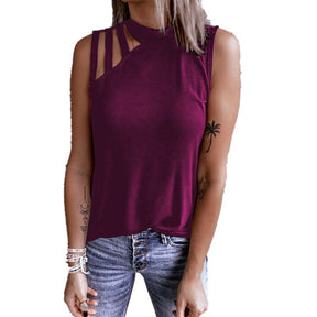 2024 New shoulder strap sleeveless T-shirt