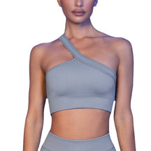 2024 hot style sweat-wicking and moisture-absorbing soft one-shoulder sling bra yoga clothing