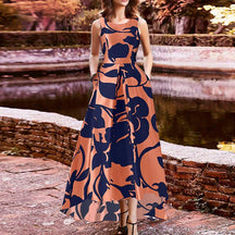 2024 New Sleeveless Printed Dress