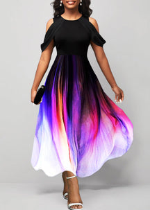 2024 New Gradient Print Swing Dress