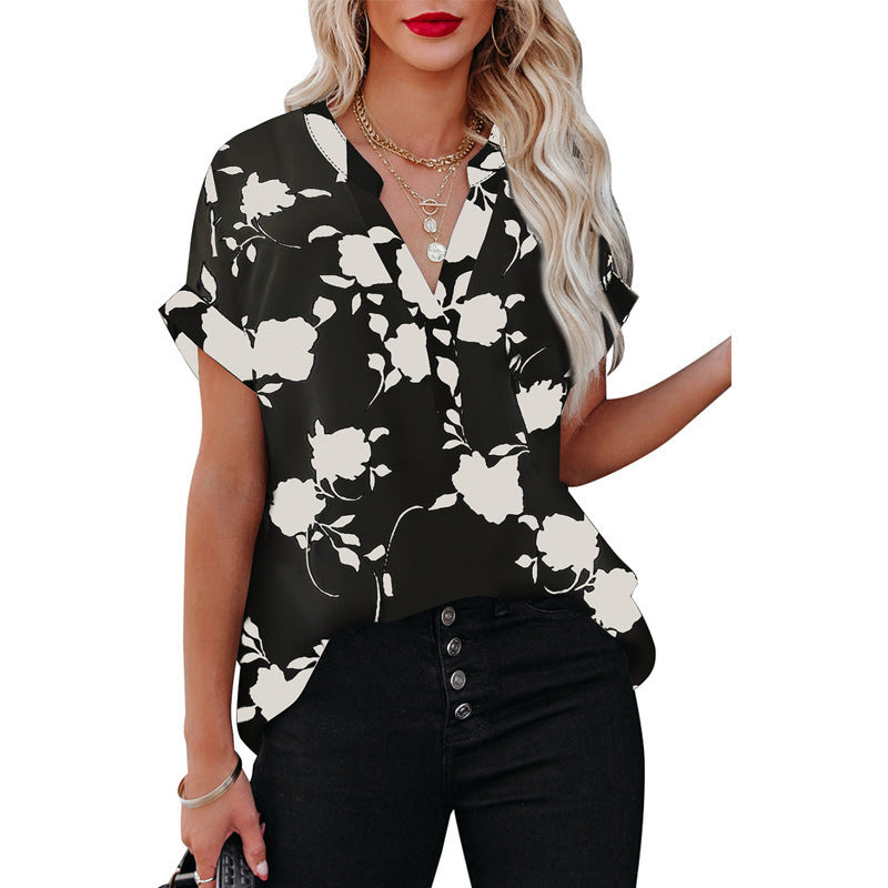 2024 New floral print short sleeves